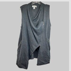 Peck & Peck ladies ladies Cashmere sweater vest small grey comfy capsule zip
